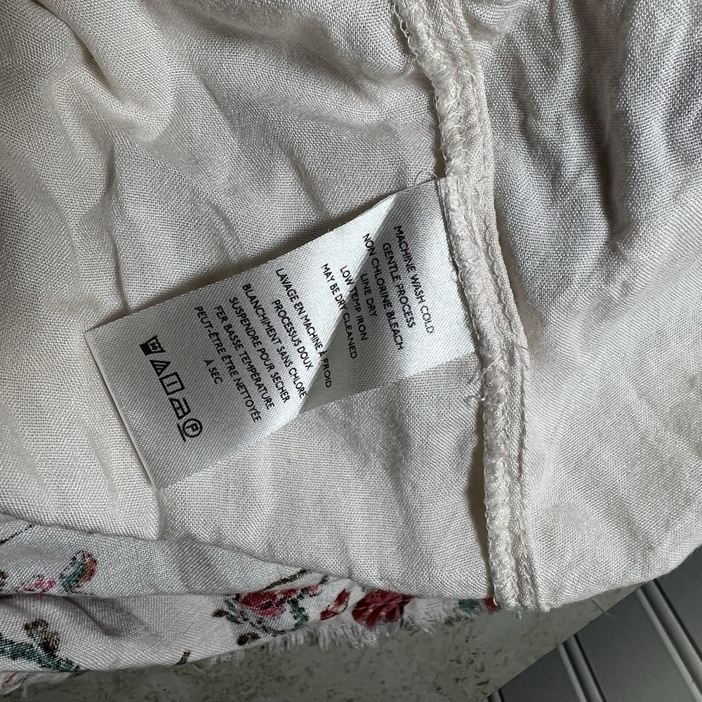 PILCRO Anthropologie Boho Floral Linen Blend Midi Dress Chic Cottagecore Size 12 - Picture 8 of 9
